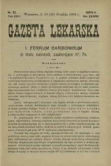 Gazeta Lekarska : pismo tygodniowe poświęcone wszystkim gałęziom umiejętności lekarskich 1903 Ser. II R. 38 T. 23 nr 52