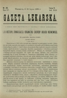 Gazeta Lekarska : pismo tygodniowe poświęcone wszystkim gałęziom umiejętności lekarskich 1895 Ser. II R. 30 T. 15 nr 29
