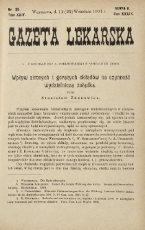 Gazeta Lekarska : pismo tygodniowe poświęcone wszystkim gałęziom umiejętności lekarskich 1904 Ser. II R. 39 T. 24 nr 39
