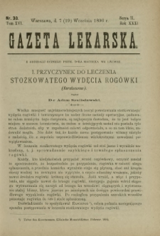 Gazeta Lekarska : pismo tygodniowe poświęcone wszystkim gałęziom umiejętności lekarskich 1896 Ser. II R. 31 T. 16 nr 38