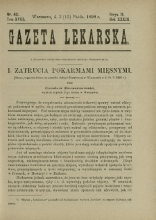 Gazeta Lekarska : pismo tygodniowe poświęcone wszystkim gałęziom umiejętności lekarskich 1898 Ser. II R. 33 T. 18 nr 42