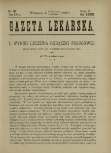 Gazeta Lekarska : pismo tygodniowe poświęcone wszystkim gałęziom umiejętności lekarskich 1898 Ser. II R. 33 T. 18 nr 50