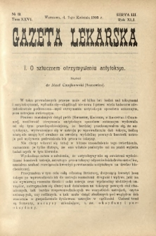 Gazeta Lekarska : pismo tygodniowe poświęcone wszystkim gałęziom umiejętności lekarskich 1906 Ser. II R. 41 T. 26 nr 13
