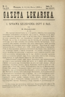 Gazeta Lekarska : pismo tygodniowe poświęcone wszystkim gałęziom umiejętności lekarskich 1899 Ser. II R. 34 T. 19 nr 11