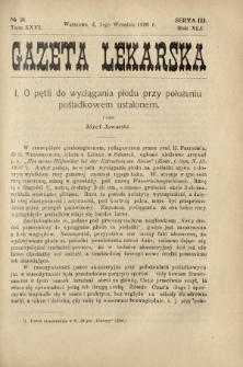 Gazeta Lekarska : pismo tygodniowe poświęcone wszystkim gałęziom umiejętności lekarskich 1906 Ser. II R. 41 T. 26 nr 34