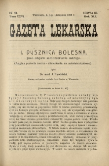 Gazeta Lekarska : pismo tygodniowe poświęcone wszystkim gałęziom umiejętności lekarskich 1906 Ser. II R. 41 T. 26 nr 43