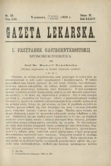 Gazeta Lekarska : pismo tygodniowe poświęcone wszystkim gałęziom umiejętności lekarskich 1899 Ser. II R. 34 T. 19 nr 35