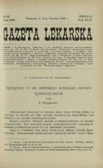 Gazeta Lekarska : pismo tygodniowe poświęcone wszystkim gałęziom umiejętności lekarskich 1909 Ser. II R. 44 T. 29 nr 26