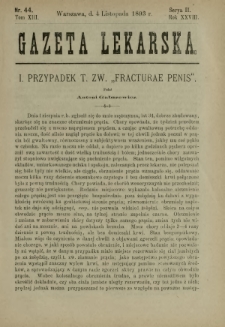 Gazeta Lekarska : pismo tygodniowe poświęcone wszystkim gałęziom umiejętności lekarskich 1893 Ser. II R. 28 T. 13 nr 44