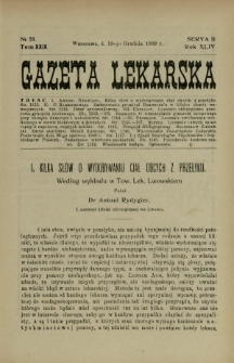 Gazeta Lekarska : pismo tygodniowe poświęcone wszystkim gałęziom umiejętności lekarskich 1909 Ser. II R. 44 T. 29 nr 51