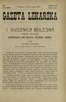 Gazeta Lekarska : pismo tygodniowe poświęcone wszystkim gałęziom umiejętności lekarskich 1907 Ser. II R. 42 T. 27 nr 7