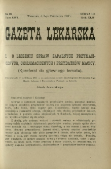 Gazeta Lekarska : pismo tygodniowe poświęcone wszystkim gałęziom umiejętności lekarskich 1907 Ser. II R. 42 T. 27 nr 39
