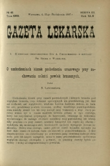 Gazeta Lekarska : pismo tygodniowe poświęcone wszystkim gałęziom umiejętności lekarskich 1907 Ser. II R. 42 T. 27 nr 40