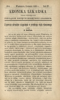 Kronika Lekarska : pismo poświęcone przeglądowi postępów umiejętności lekarskich 1890 R. 11 nr 4