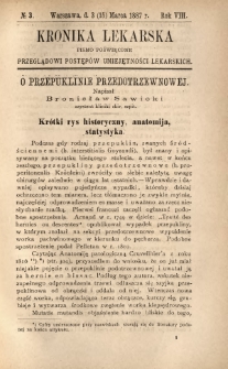 Kronika Lekarska : pismo poświęcone przeglądowi postępów umiejętności lekarskich 1887 R. 7 nr 3