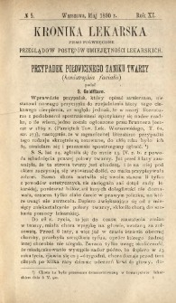 Kronika Lekarska : pismo poświęcone przeglądowi postępów umiejętności lekarskich 1890 R. 11 nr 5