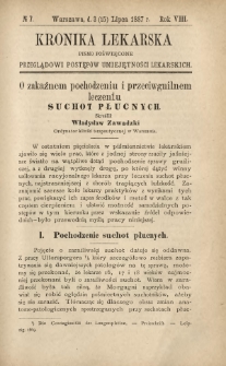 Kronika Lekarska : pismo poświęcone przeglądowi postępów umiejętności lekarskich 1887 R. 7 nr 7