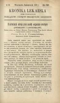 Kronika Lekarska : pismo poświęcone przeglądowi postępów umiejętności lekarskich 1891 R. 12 nr 10
