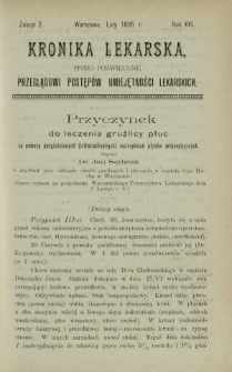 Kronika Lekarska : pismo poświęcone przeglądowi postępów umiejętności lekarskich 1895 R. 16 z. 2