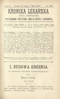 Kronika Lekarska : pismo poświęcone przeglądowi postępów umiejętności lekarskich 1902 R. 23 nr 5