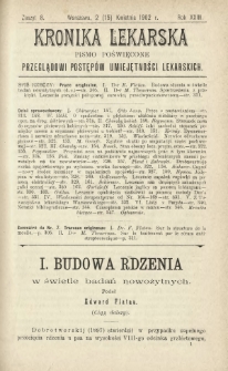 Kronika Lekarska : pismo poświęcone przeglądowi postępów umiejętności lekarskich 1902 R. 23 nr 8