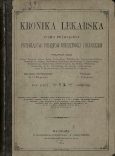 Kronika Lekarska : pismo poświęcone przeglądowi postępów umiejętności lekarskich 1884 R. 5 nr 3