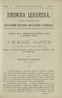Kronika Lekarska : pismo poświęcone przeglądowi postępów umiejętności lekarskich 1899 R. 20 z. 13