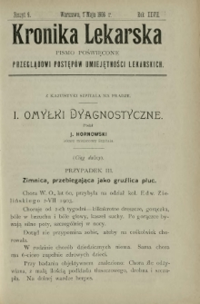 Kronika Lekarska : pismo poświęcone przeglądowi postępów umiejętności lekarskich 1906 R. 27 z. 9