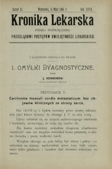 Kronika Lekarska : pismo poświęcone przeglądowi postępów umiejętności lekarskich 1906 R. 27 z. 10