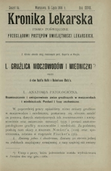 Kronika Lekarska : pismo poświęcone przeglądowi postępów umiejętności lekarskich 1906 R. 27 z. 14
