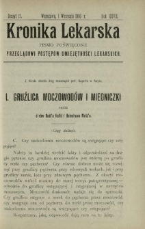 Kronika Lekarska : pismo poświęcone przeglądowi postępów umiejętności lekarskich 1906 R. 27 z. 17