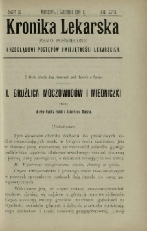 Kronika Lekarska : pismo poświęcone przeglądowi postępów umiejętności lekarskich 1906 R. 27 z. 21