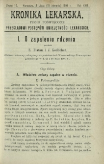 Kronika Lekarska : pismo poświęcone przeglądowi postępów umiejętności lekarskich 1901 R. 22 z. 16