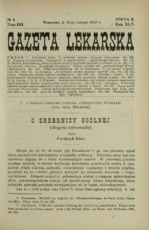 Gazeta Lekarska : pismo tygodniowe poświęcone wszystkim gałęziom umiejętności lekarskich 1910 Ser. II R. 45 T. 30 nr 8