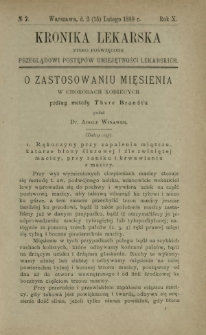 Kronika Lekarska : pismo poświęcone przeglądowi postępów umiejętności lekarskich 1889 R. 10 nr 2