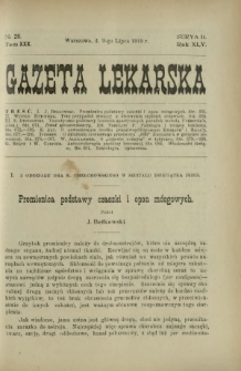 Gazeta Lekarska : pismo tygodniowe poświęcone wszystkim gałęziom umiejętności lekarskich 1910 Ser. II R. 45 T. 30 nr 28