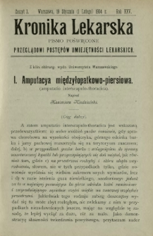 Kronika Lekarska : pismo poświęcone przeglądowi postępów umiejętności lekarskich 1904 R. 25 z. 3