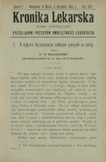 Kronika Lekarska : pismo poświęcone przeglądowi postępów umiejętności lekarskich 1904 R. 25 z. 7