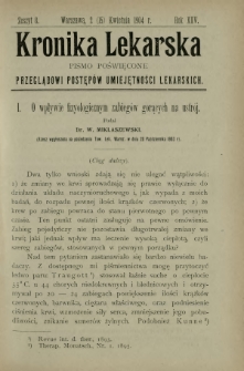 Kronika Lekarska : pismo poświęcone przeglądowi postępów umiejętności lekarskich 1904 R. 25 z. 8