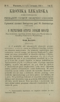 Kronika Lekarska : pismo poświęcone przeglądowi postępów umiejętności lekarskich 1889 R. 10 nr 11