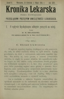 Kronika Lekarska : pismo poświęcone przeglądowi postępów umiejętności lekarskich 1904 R. 25 z. 9