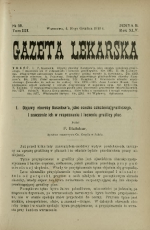 Gazeta Lekarska : pismo tygodniowe poświęcone wszystkim gałęziom umiejętności lekarskich 1910 Ser. II R. 45 T. 30 nr 50