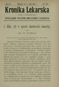 Kronika Lekarska : pismo poświęcone przeglądowi postępów umiejętności lekarskich 1904 R. 25 z. 13