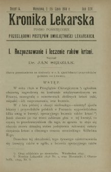 Kronika Lekarska : pismo poświęcone przeglądowi postępów umiejętności lekarskich 1904 R. 25 z. 14