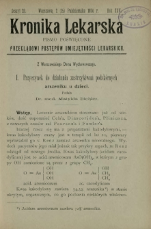 Kronika Lekarska : pismo poświęcone przeglądowi postępów umiejętności lekarskich 1904 R. 25 z. 20