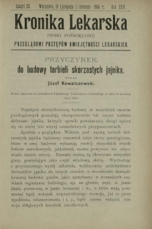 Kronika Lekarska : pismo poświęcone przeglądowi postępów umiejętności lekarskich 1904 R. 25 z. 23