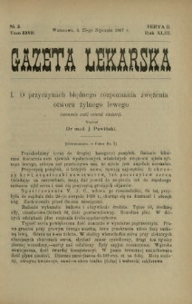 Gazeta Lekarska : pismo tygodniowe poświęcone wszystkim gałęziom umiejętności lekarskich 1908 Ser. II R. 43 T. 28 nr 3