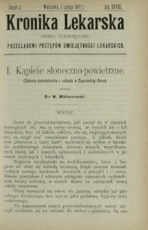 Kronika Lekarska : pismo poświęcone przeglądowi postępów umiejętności lekarskich 1907 R. 28 z. 3