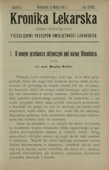 Kronika Lekarska : pismo poświęcone przeglądowi postępów umiejętności lekarskich 1907 R. 28 z. 6