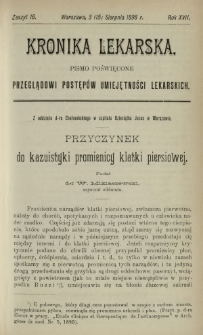 Kronika Lekarska : pismo poświęcone przeglądowi postępów umiejętności lekarskich 1896 R. 17 z. 16